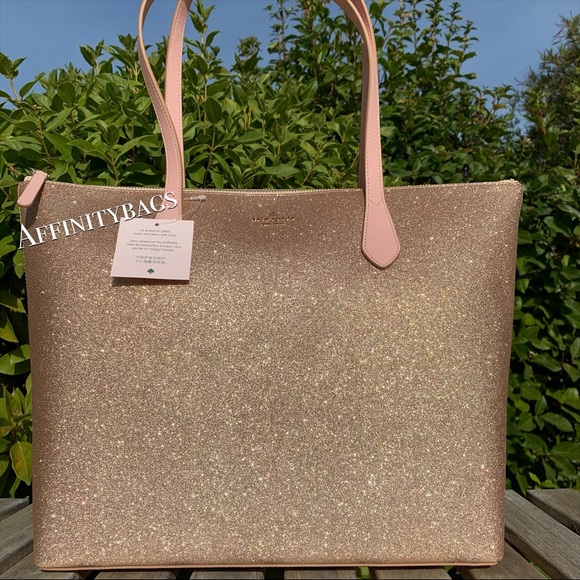 Kate spade large joeley Rose gold glitter Tote - Picture 7 of 8